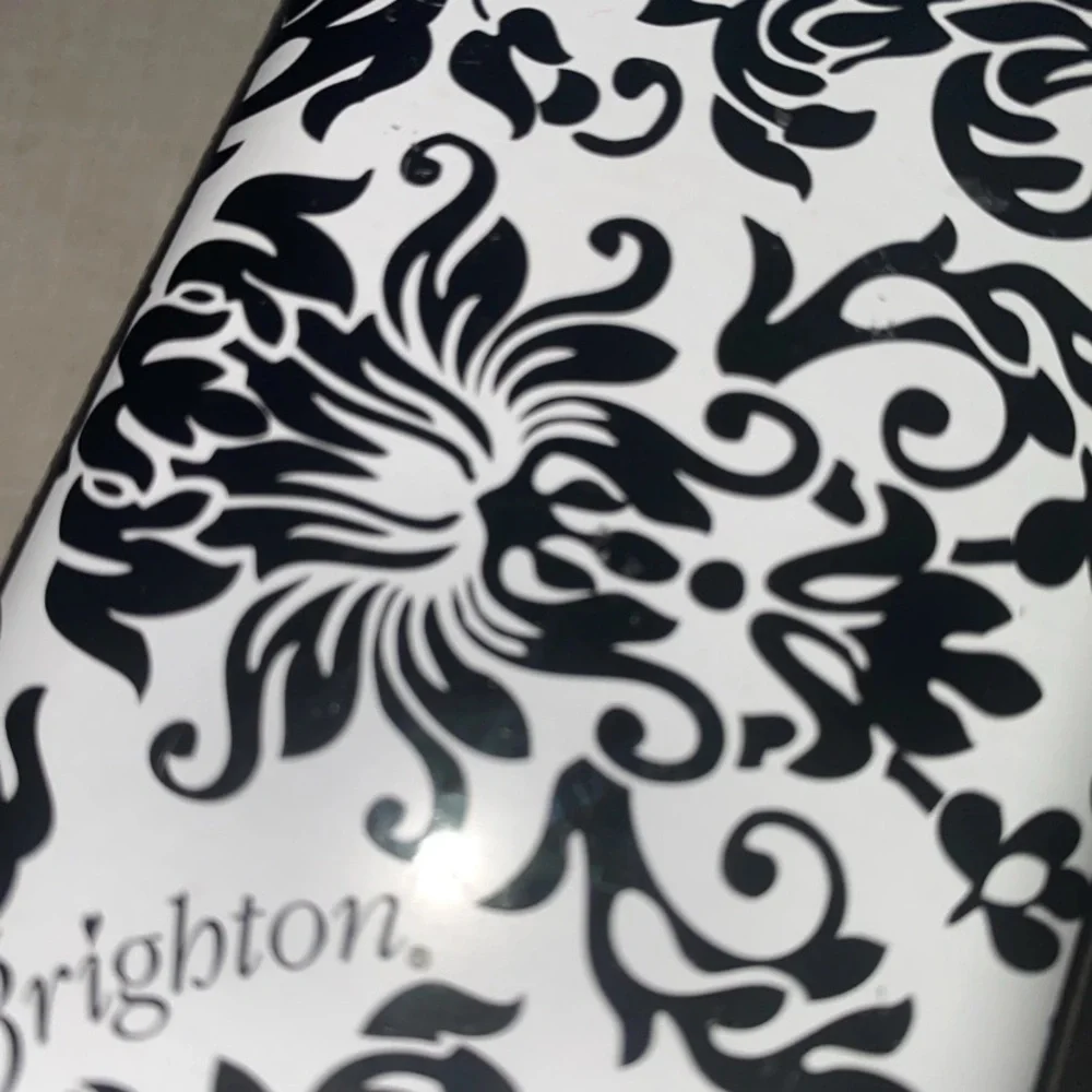 BRIGHTON Black & White Filigree SUNGLASSES Eyeglasses Storage CASE Tin EMPTY